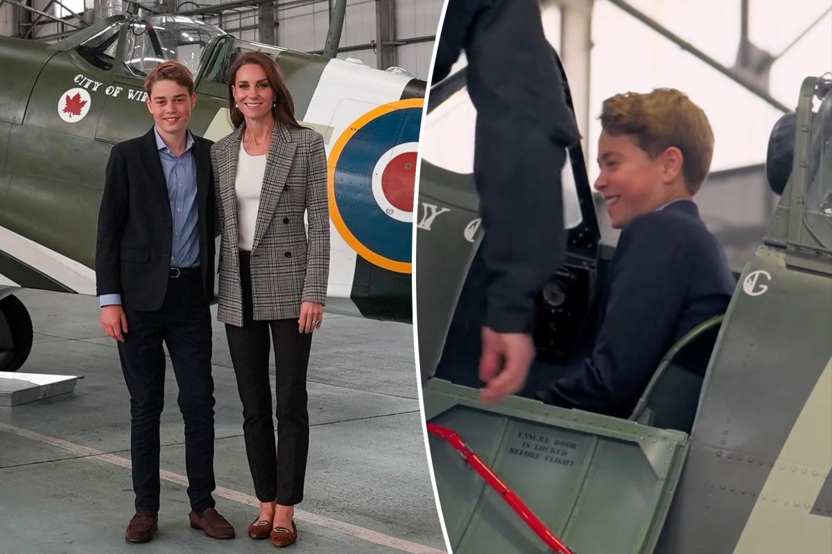 Prince George Joins Kate Middleton for Royal Air Force Visit