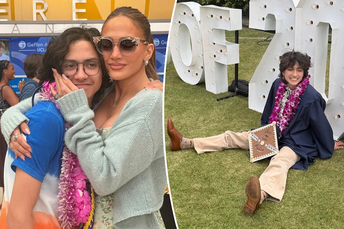 Jennifer Lopez Shares Graduation Photos of Twins, Emme Now Goes by Oskar