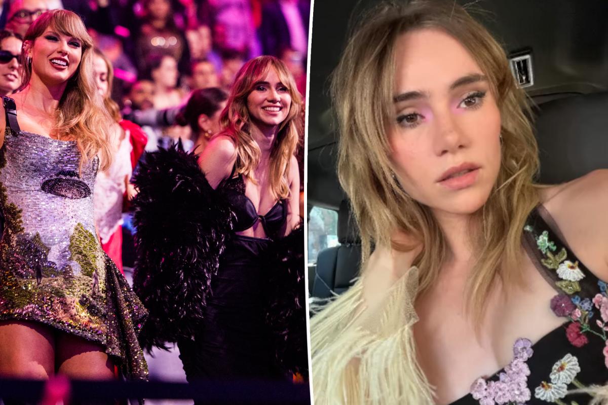 Suki Waterhouse Attends Taylor Swift and Travis Kelce's Wedding Rehearsal Dinner in Floral and Feathers