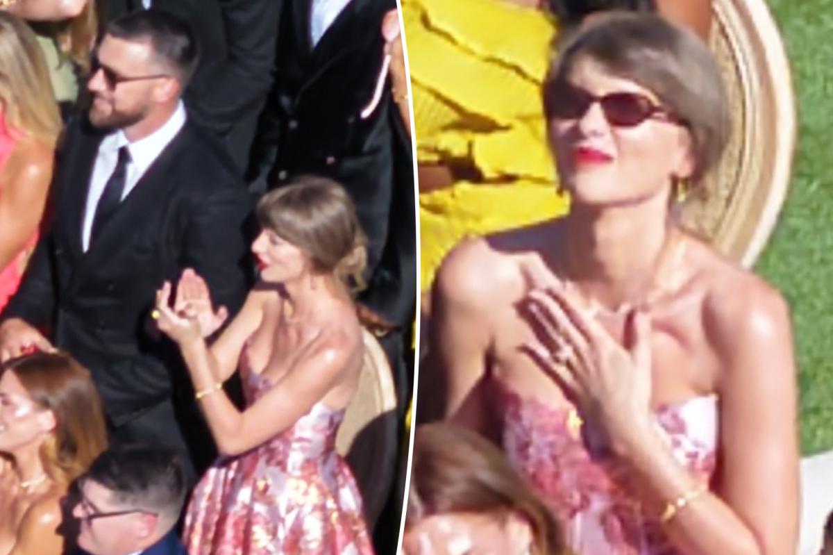 Taylor Swift Displays Wedding Ring at Teammate's Nuptials