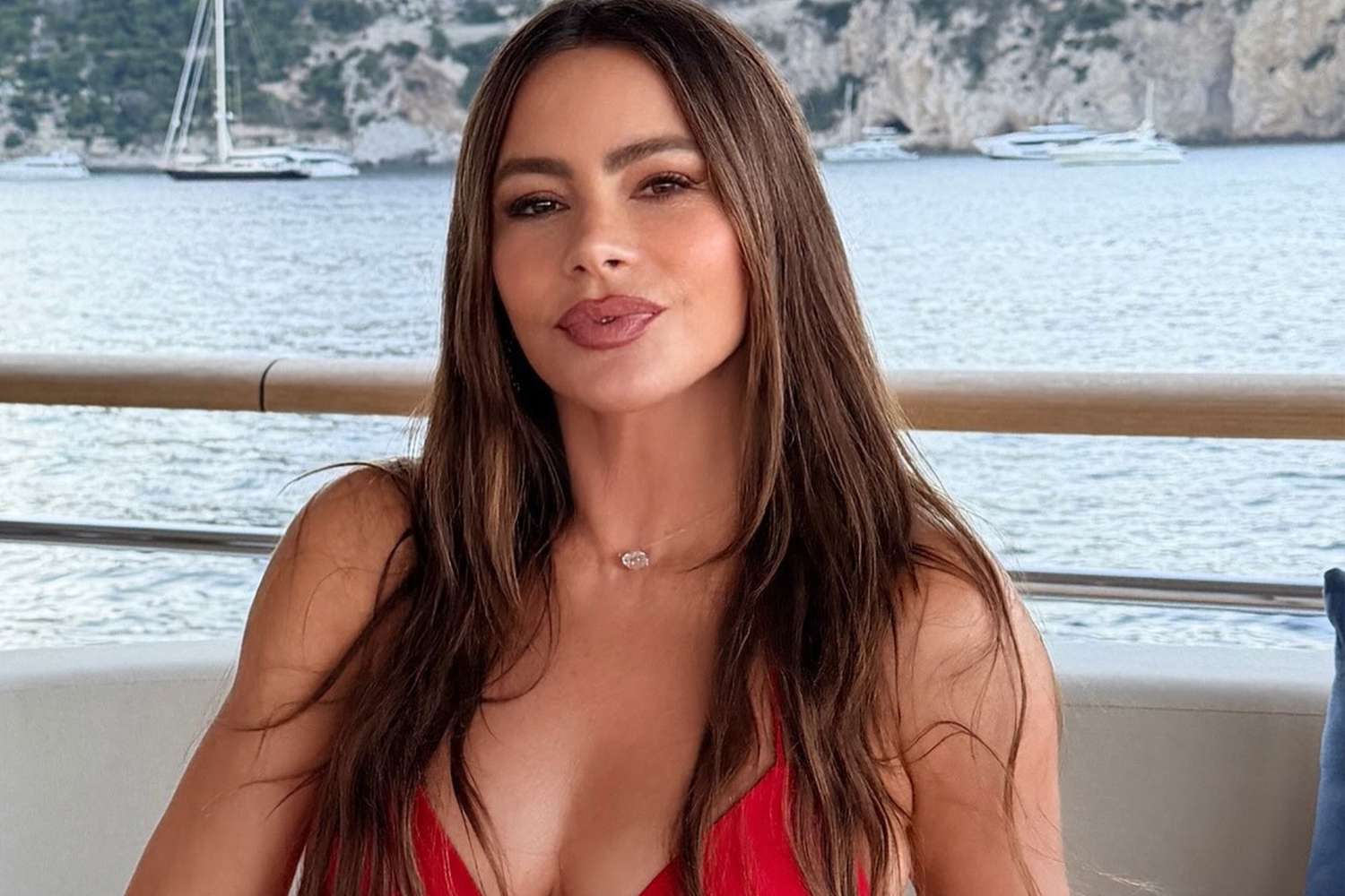 Sofía Vergara Celebrates 54th Birthday in Italy with Red Bikini and Multiple Cakes